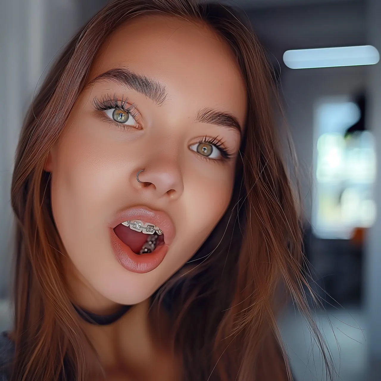 Paciente con brackets metálicos para explicar control fijo en ortodoncia